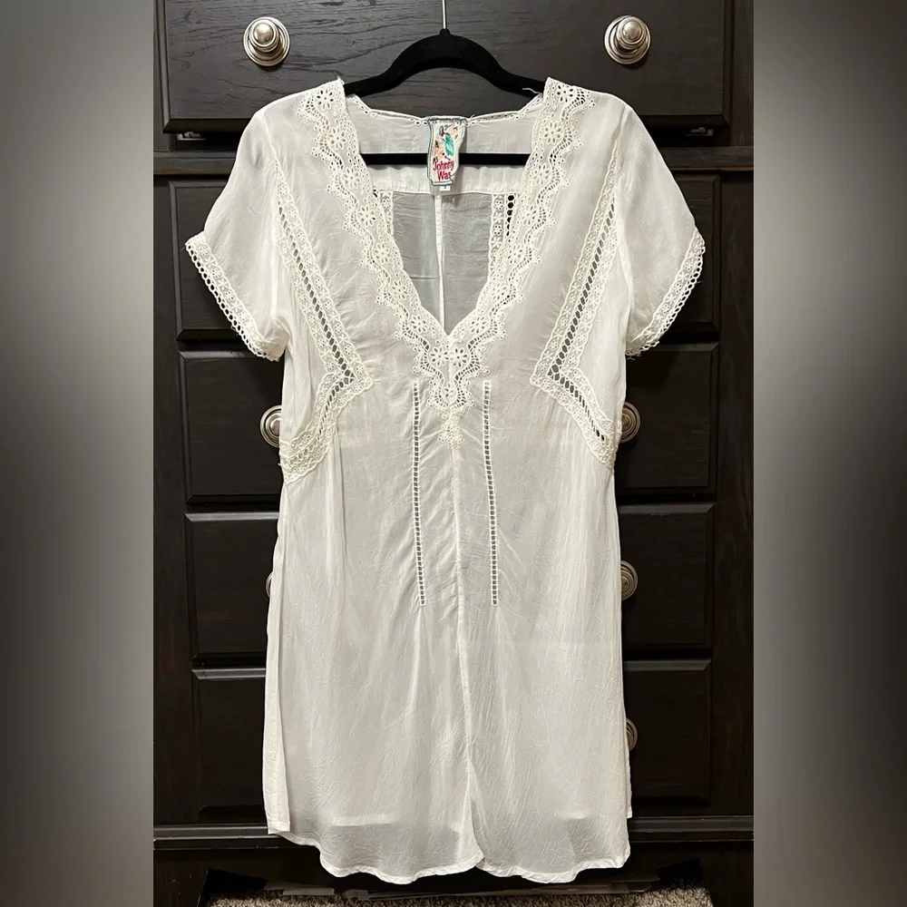 Johnny Was White Eyelet Lace Detail Tunic. Women’s Size Small - Picture 9 of 9